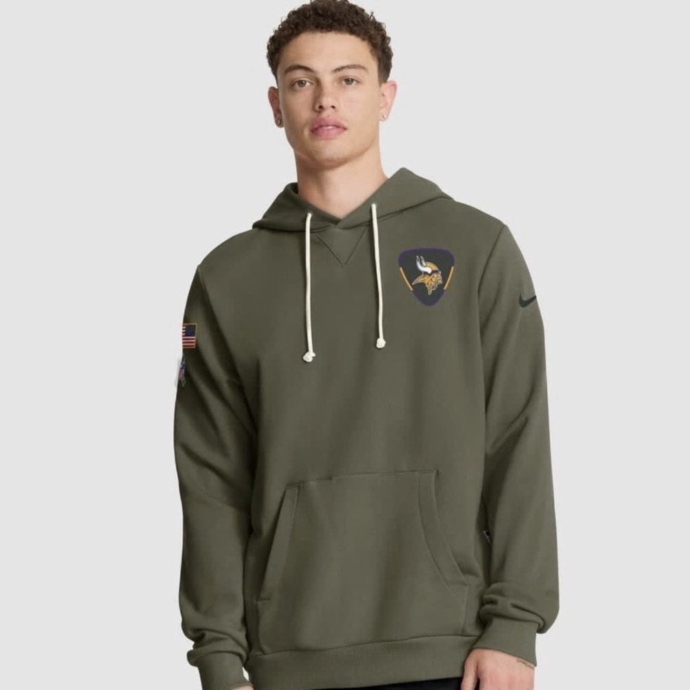 Minnesota Vikings Hoodie Men's 3XL Nike Salute To Service Green Pullover NFL NEW